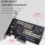  Dual Port NVME NGFF , SATA , B-Key двоен адаптер, снимка 2