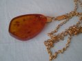 Стара руско позлатена капка висулка  с кехлибар  10 гр, снимка 13
