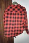 Риза дамска бархетна червено и черно каре, снимка 3