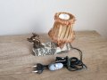 Стара малка нощна лампа мрамор и бронз, снимка 1 - Антикварни и старинни предмети - 33261848