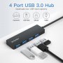 Висококачествен 4-портов USB 3.0 хъб BYEASY, ултра тънък преносим хъб за данни, снимка 2