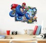 Супер Марио Super и Луиджи на джип Mario самозалепващ стикер лепенка за стена