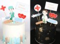 7 бр Лекар Доктор Happy Birthday топер клечки картон декор украса за торта рожден, снимка 1 - Други - 27162199