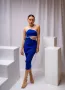 Стилна синя дамска рокля , снимка 2