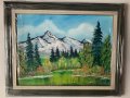 Планински пейзаж “Планинско езеро”. Картина с маслени бои. 