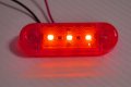 Мини ЛЕД LED габарити овал с 3 диода 12-24V , ЧЕРВЕНИ, снимка 1