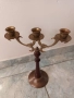 свещник бронз и дърво, снимка 3