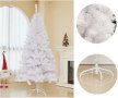 Коледна Снежно бяла или зелена елха с шишарки + пласмасова стойка, снимка 1
