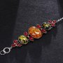 Ръчно изработена гривна от оцветени кехлибари, снимка 4