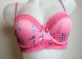 75В нов с етикет розов сутиен с флорални мотиви, снимка 3