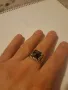 Стар кован сребърен мъжки пръстен с оникс , снимка 7