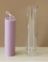 Пластмасова форма молд за направа на дълга гладка свещ цилиндър