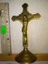 Старо СТИЛНО КРАСИВО МЕСИНГОВО НАСТОЛНО РАЗПЯТИЕ КРЪСТ За ДОМА / КОЛЕКЦИЯ 42673, снимка 10