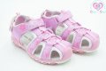 №25, Детски сандали за момиче в розово и в бяло HAPPY BEE, снимка 2