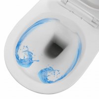 Окачена тоалетна чиния без ръб, керамична, бяла, снимка 3 - Други - 37691922