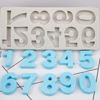 Големи цифри числа дълбок силиконов молд форма фондан шоколад гипс смола декор, снимка 1 - Форми - 33099383