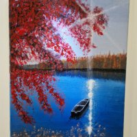 Картина "Езерото" - акрил, 30х40 см, снимка 1 - Картини - 43335257