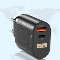 Адаптер Quick Charge USB Type C 20W 3.0 QC PD с чип за бързо зареждане НАЛИЧНО!!!, снимка 5 - Безжични зарядни - 32792165