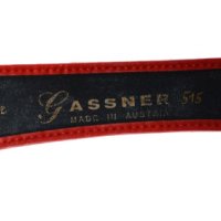 Gassner дамски кожен колан велур червен Made in Austria, снимка 4 - Колани - 33528138