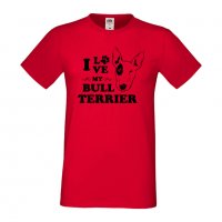 Мъжка тениска I Love My Bull Terrier Dog,Куче, животно,подарък,изненада, снимка 3 - Тениски - 36932990