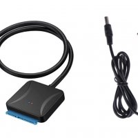 Кабел USB 3.0 и захранващ адаптер за хард диск 2,5 и 3,5 или SSD , снимка 1 - Друга електроника - 18957666