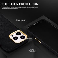 Нов Защитен кожен черен калъф кейс гръб за телефон iPhone 13 Pro 6.1 инча Айфон Защита, снимка 4 - Калъфи, кейсове - 38535149