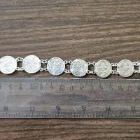 Стара сребърна гривна от монети , снимка 6 - Други ценни предмети - 39063633
