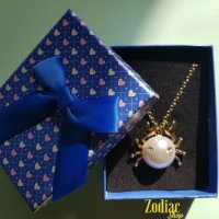 Подарък за зодия КОЗИРОГ - колие с кристали и перла, снимка 7 - Колиета, медальони, синджири - 43770768
