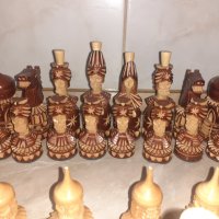 Стари руски - съветски фигури за шах дърворезба с кутия, снимка 5 - Антикварни и старинни предмети - 43553481