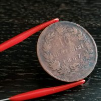 Монета - Италия - 10 чентесими | 1867г., снимка 1 - Нумизматика и бонистика - 33035760