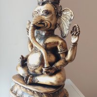 Огромна бронзова фигура на Индийския бог на мъдростта(Ганеша), снимка 5 - Антикварни и старинни предмети - 40060975