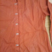 Елегантна дамска оранжева риза с камъчета и ексцентрично закопчаване, снимка 10 - Ризи - 38844508