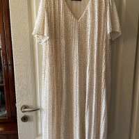 Елегантна нова романтична плисирана дълга нежна бяла рокля Zara , снимка 2 - Рокли - 40210139