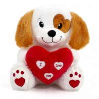 Плюшено кученце със сърце 33см, снимка 1 - Плюшени играчки - 44087259