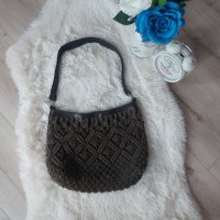 Дамска чанта плетиво и кожа, снимка 1 - Чанти - 33063093