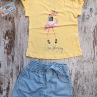 Тениска с фламинго 🦩, снимка 2 - Детски тениски и потници - 32850569
