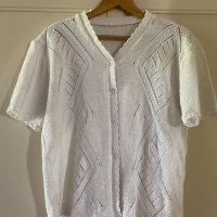 ✅плетена бяла риза туника, ръчно плетена, снимка 1 - Ризи - 33174301