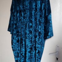 Синя кадифена рокля тениска Asos, снимка 2 - Рокли - 43182811