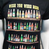 Нова мъжка тениска с трансферен печат Бутилки бири, алкохол, WISH YOU WERE BEER, снимка 2 - Тениски - 28344804