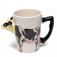 Керамична чаша - релефна крава, снимка 1 - Арт сувенири - 39145306