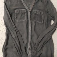 Спортно елегантна блуза Street One, № 44 (XL) – сиво, избелял тип дънков ефект, снимка 1 - Ризи - 32274110