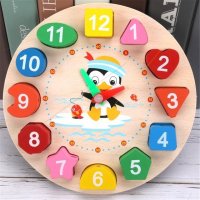 Монтесори дървен часовник “Пингвинче”, снимка 1 - Образователни игри - 38055008