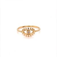 Златен дамски пръстен 1,29гр. размер:55 14кр. проба:585 модел:14244-3, снимка 1 - Пръстени - 39855058