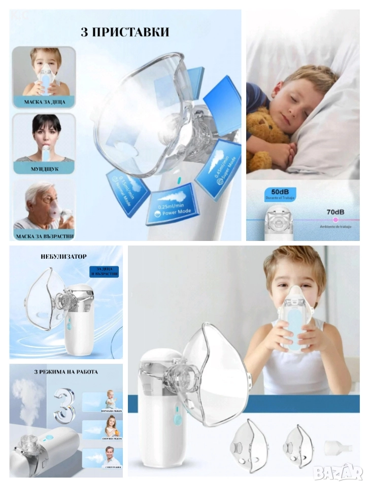 Ултразвуков аерозолен небулизатор Mesh ZH-N3 – бърза и тиха терапия, снимка 1