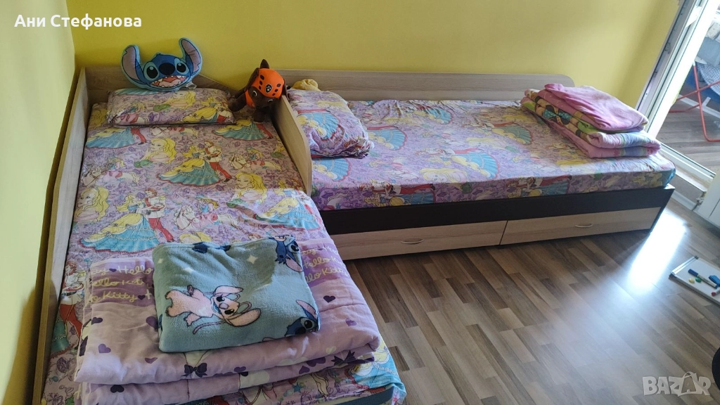 Детско легло с подматрачна рамка и чекмеджета и легло с ракла+матраци, снимка 1
