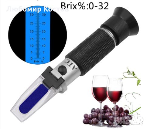 Рефрактометър за измерване на захари в разтвори по скала на Брикс 0 – 32%, снимка 1