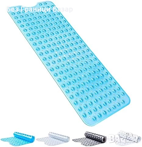 Нова Антибактериална постелка за вана и душ, против мухъл, синя с отвори, снимка 1