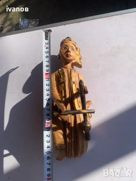 дървена фигура музикант , снимка 1