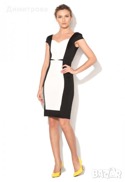 Рокля в черно и бяло по тялото Maiocci, снимка 1