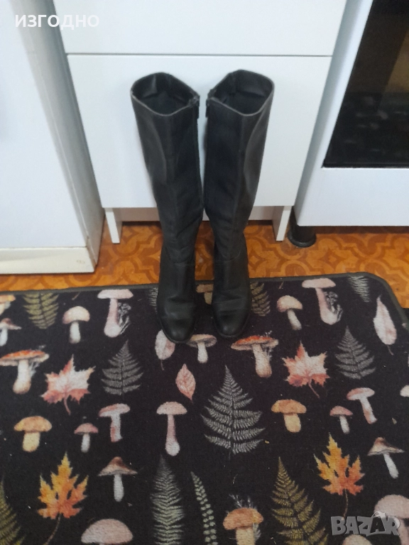 САМО 10€ БОТУШИ ОТ ЕСТЕСТВЕНА КОЖА ЗДРАВИ 37 НОМЕР ЧЕРНИ, снимка 1
